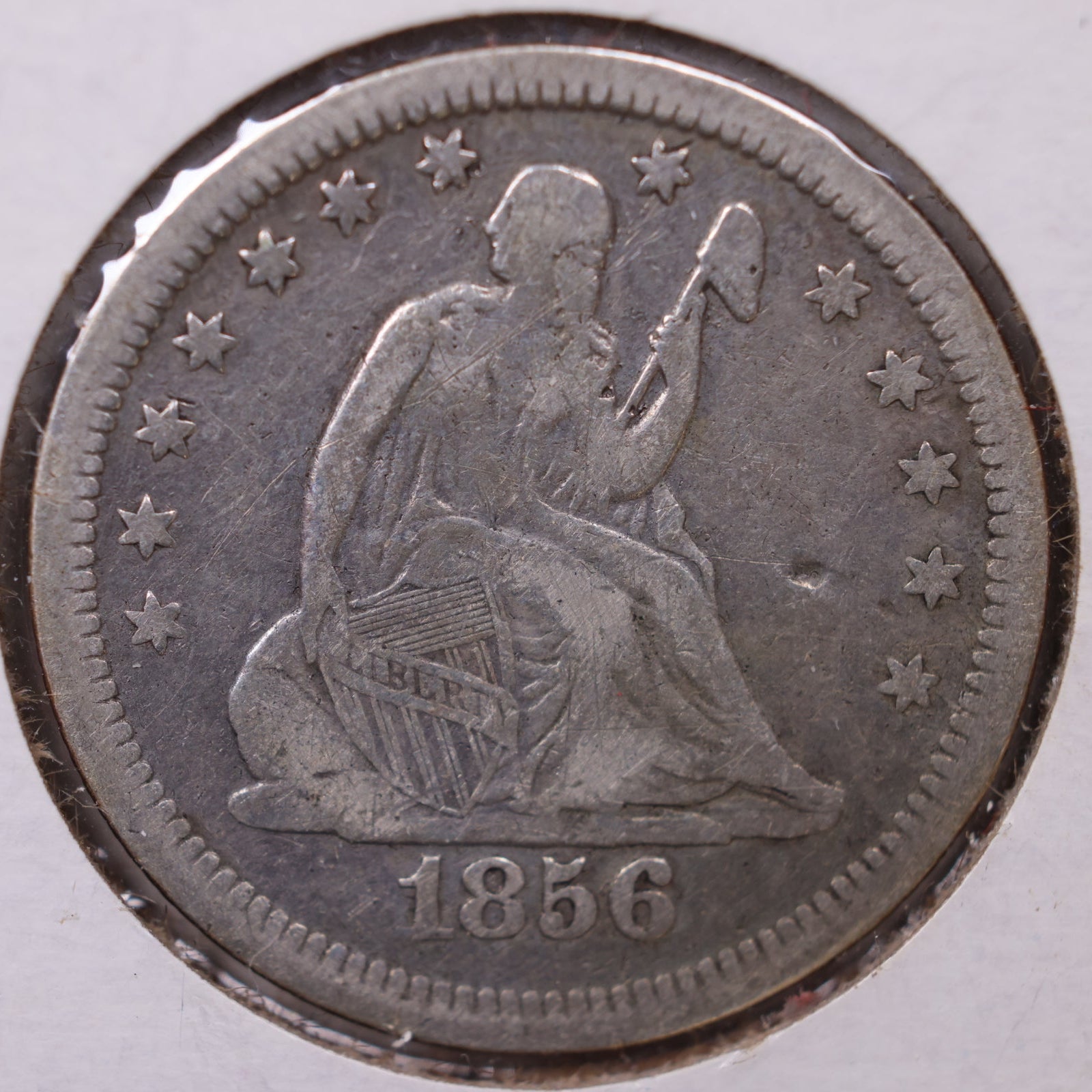 1856 Seated Liberty Quarter., Very Fine Circulated, Store #QR1325