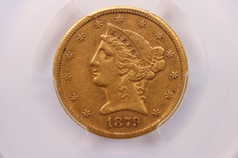 1879-CC $5 Gold Half Eagle., PCGS Certified., Affordable Collectible Coins. Sale
