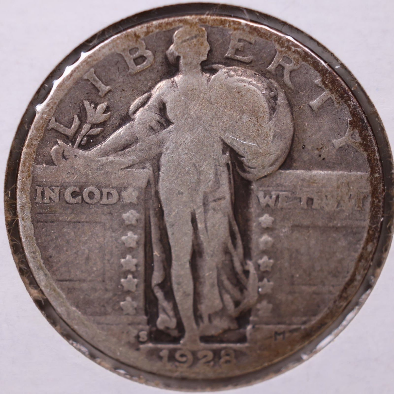 1928-S Standing Liberty Silver Quarter, Mint State Uncirculated Coin, Store #QR1339
