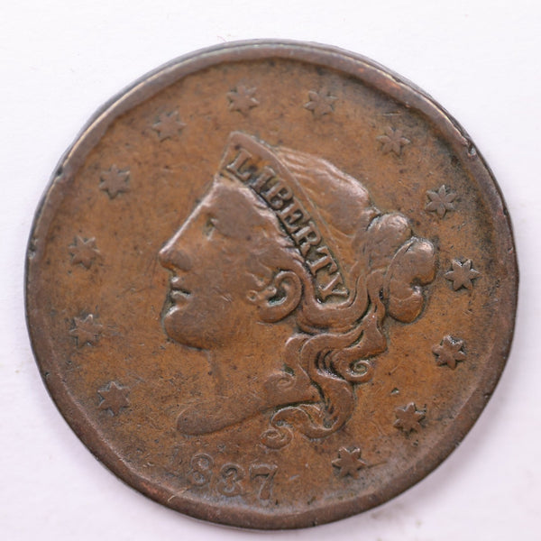 1837 Large Cent., Affordable Circulated Coin Store Sale #35415