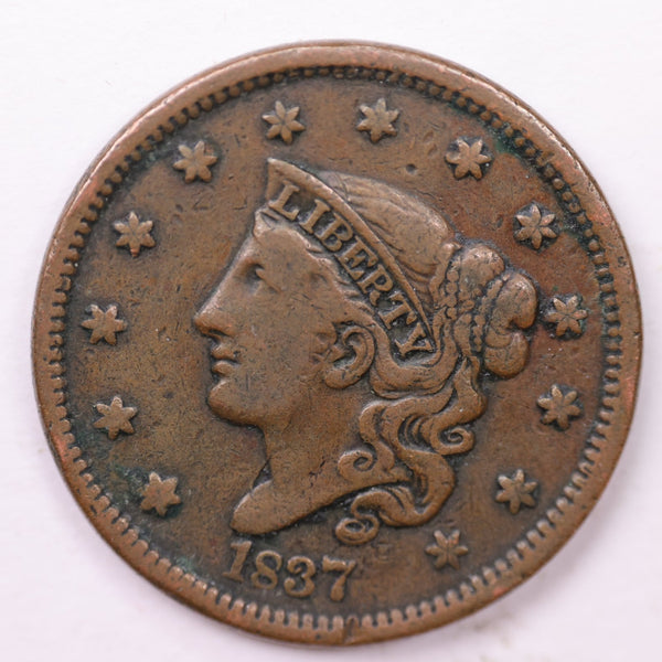 1837 Large Cent., Affordable Circulated Coin Store Sale #35416