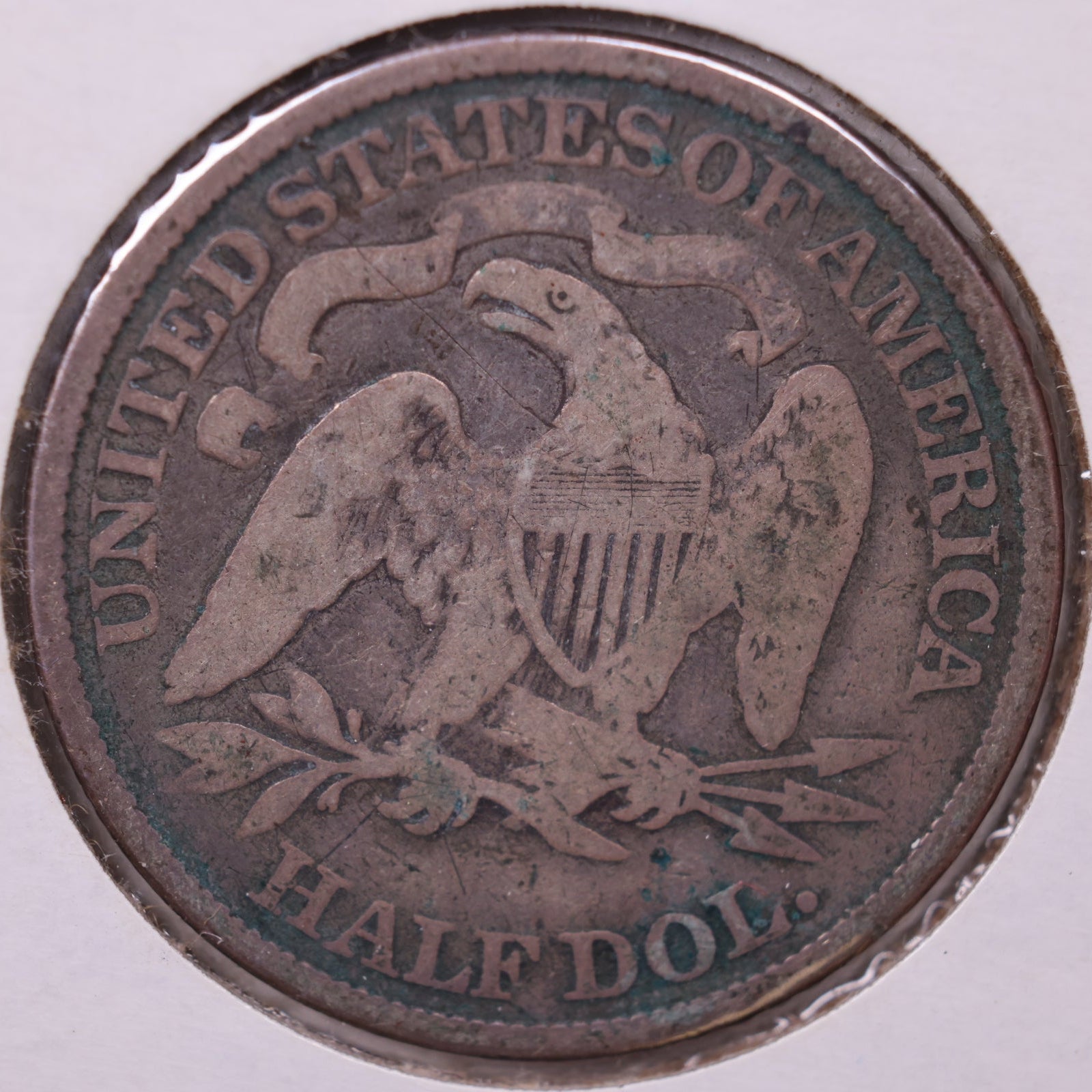 1873 Liberty Seated Half Dollar, Very Good Circulated Coin, Store #HR1829