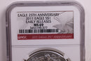 2011 American Silver Eagle., Business Strike., NGC MS69., Store GSE045.