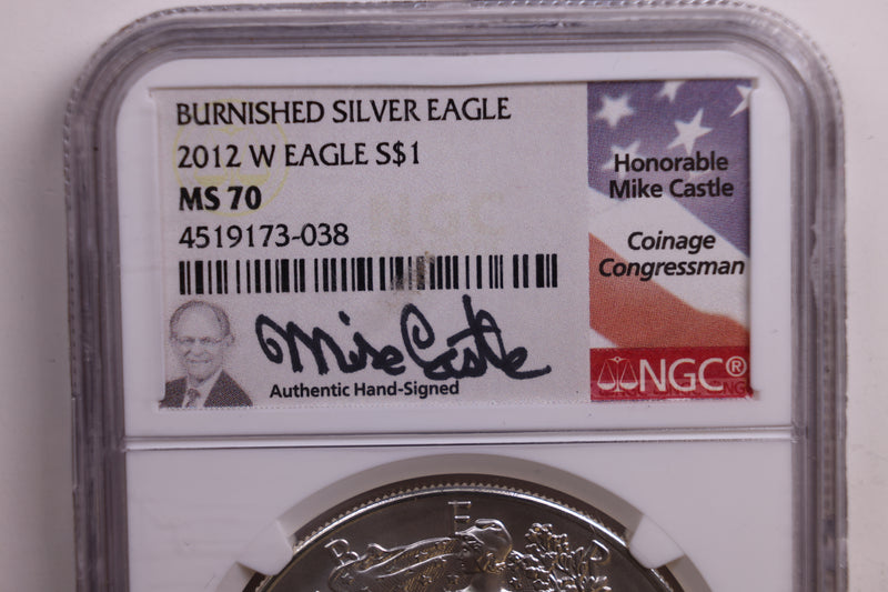 2013-W American Silver Eagle., Burnished Strike., NGC MS70., Store GSE047.