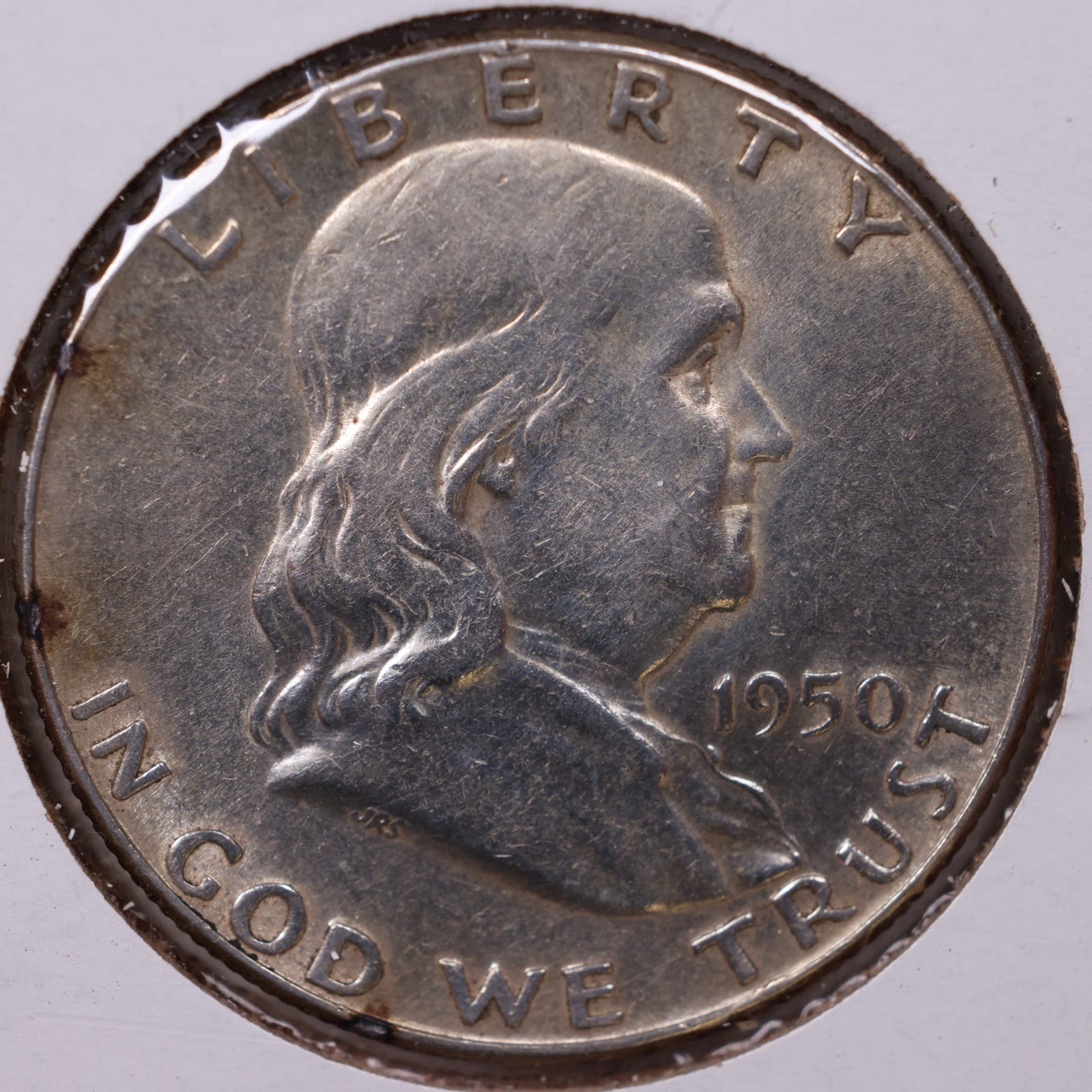 1950 Franklin Half Dollar, About Uncirculated Coin, Store #HR1846