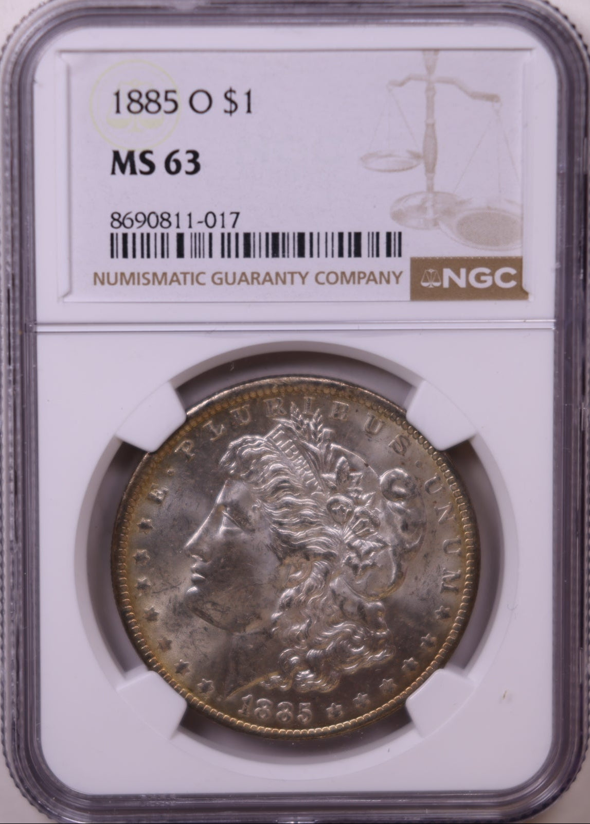 1885-O Morgan Silver Dollar., NGC Graded MS-63, Store #DR0983
