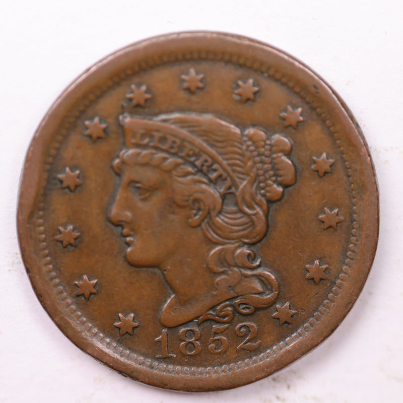 1852 Large Cent., Affordable Circulated Coin Store Sale