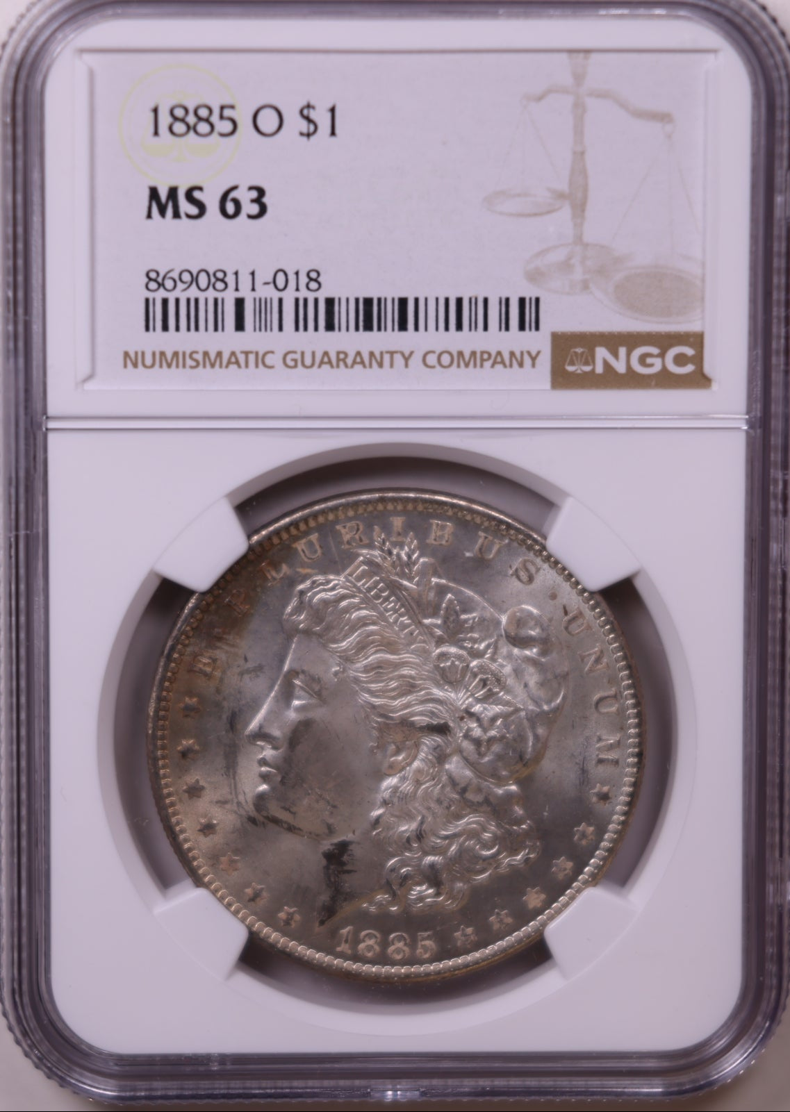 1885-O Morgan Silver Dollar., NGC Graded MS-63, Store #DR0982