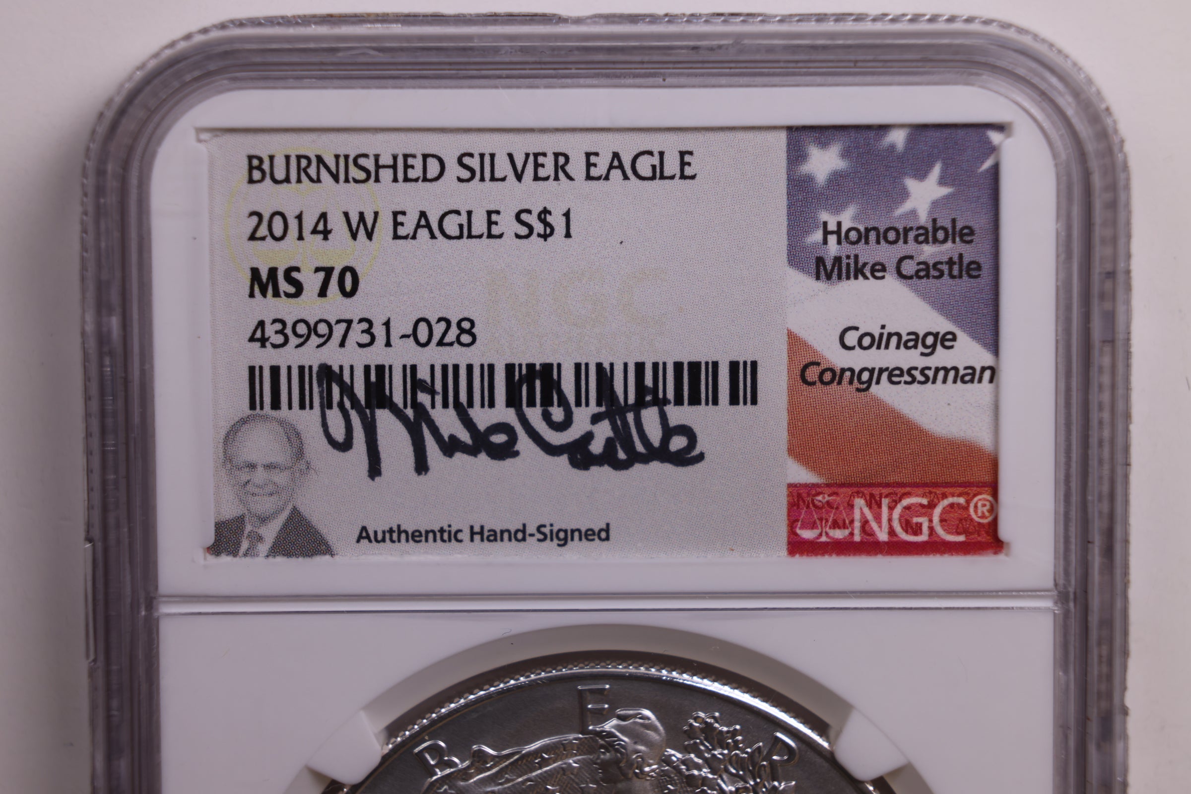 2014-W American Silver Eagle., Burnished Strike., PCGS MS70, Store #GSE051