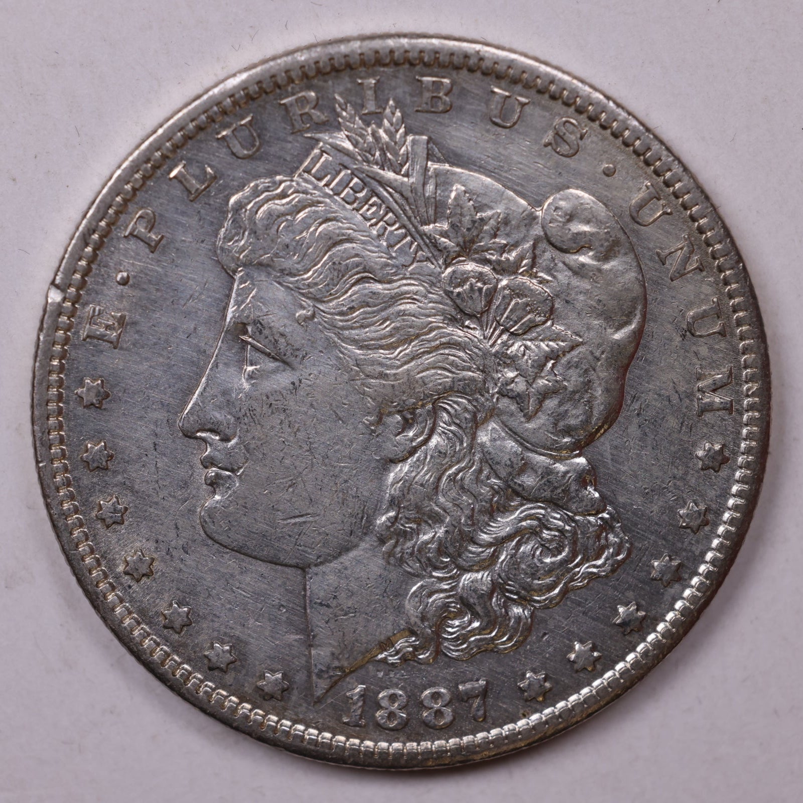 1887-S Morgan Silver Dollar., Mint State Uncirculated Coin, Store #DR0986