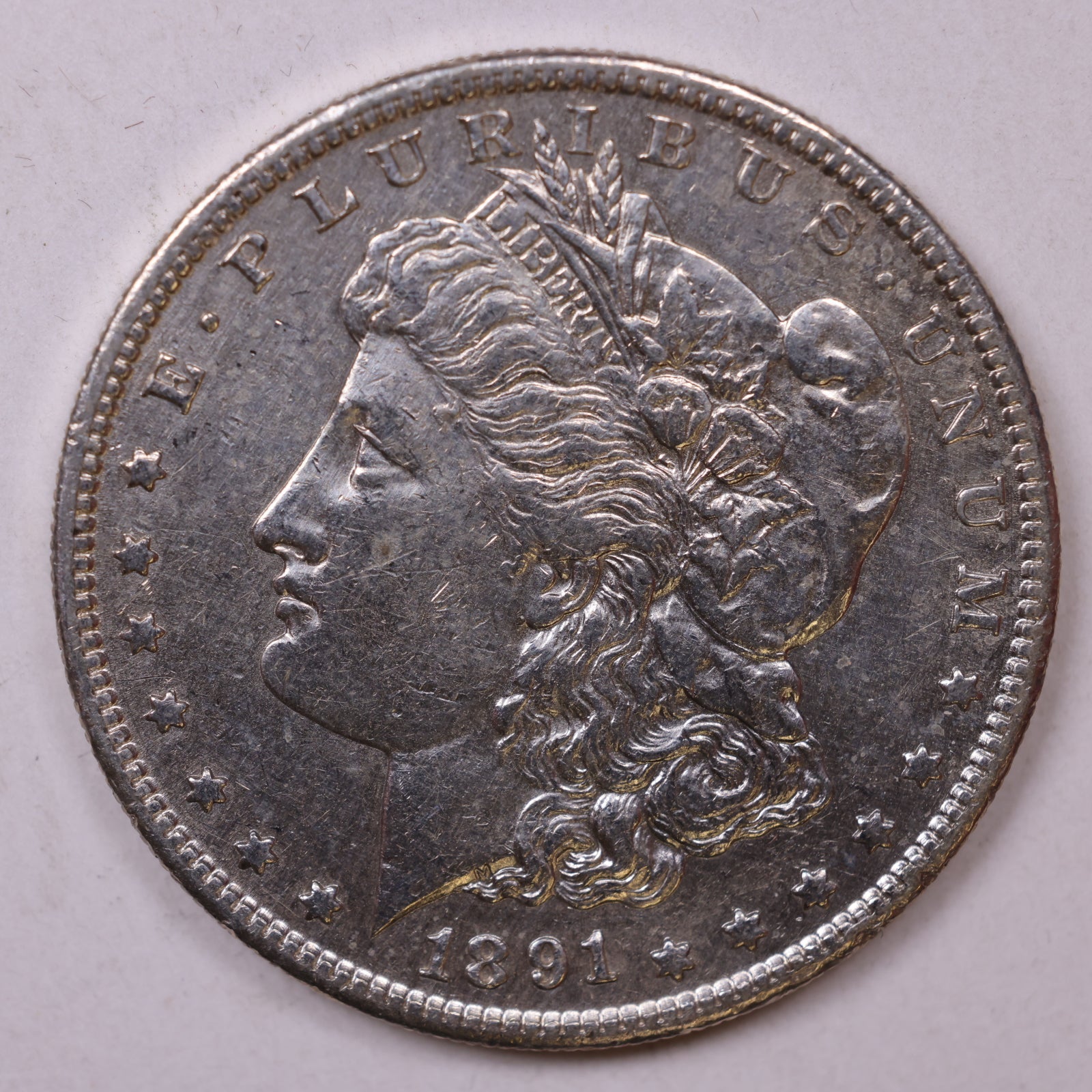1891-S Morgan Silver Dollar., Mint State Uncirculated Coin, Store #DR0989
