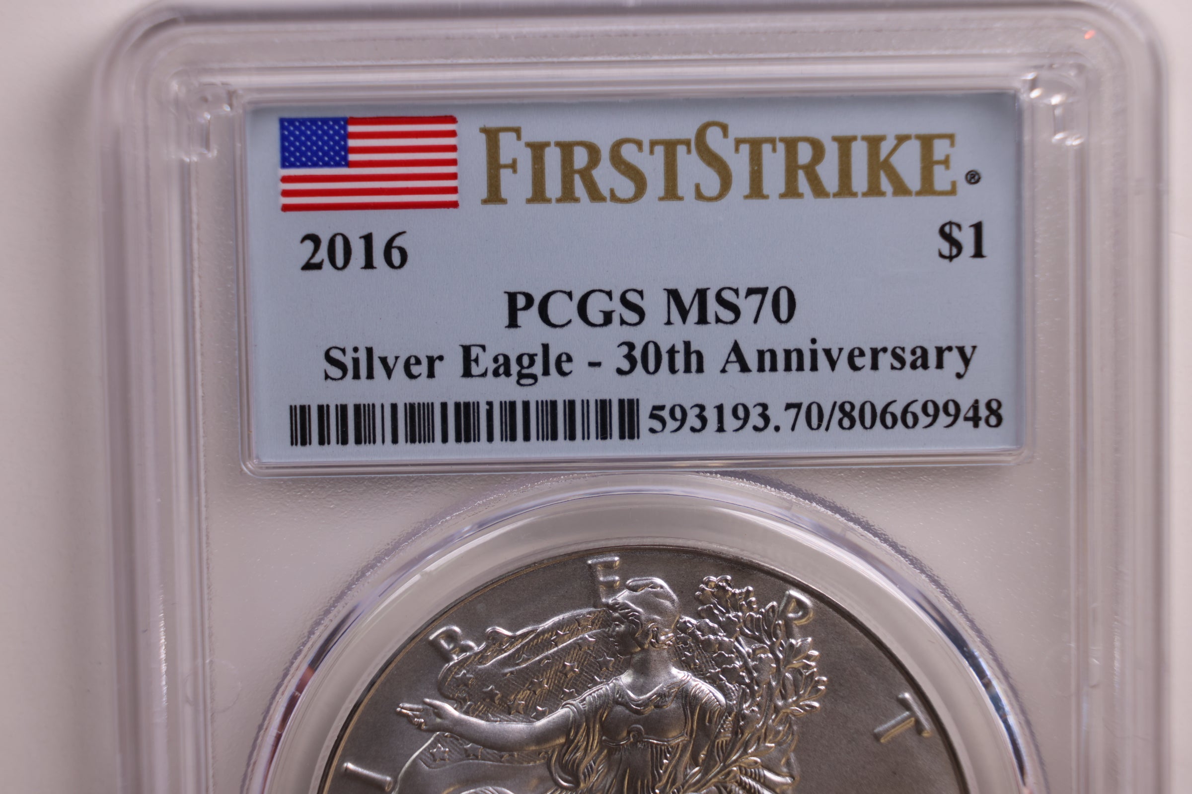 2016 American Silver Eagle, Business Strike, NGC MS-70, Store #GSE055