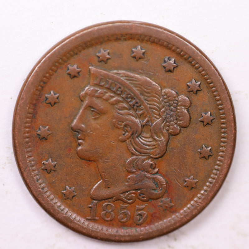1855 Large Cent., Affordable Circulated Coin Store Sale