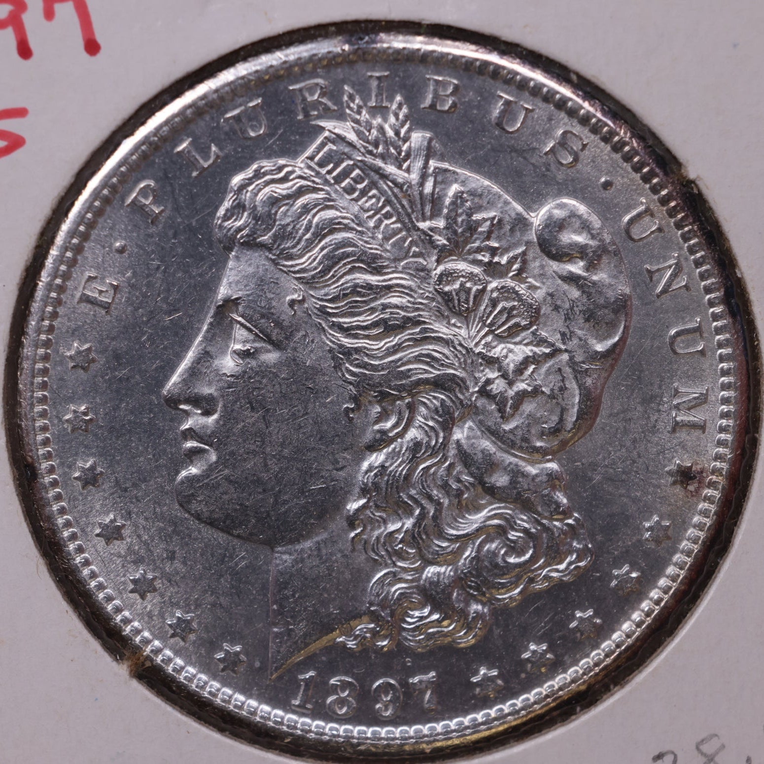 1897-S Morgan Silver Dollar., Mint State Uncirculated Coin, Store #DR091