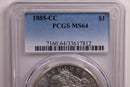 1885-CC Morgan Silver Dollar., PCGS MS-64.,Uncirculated, Store