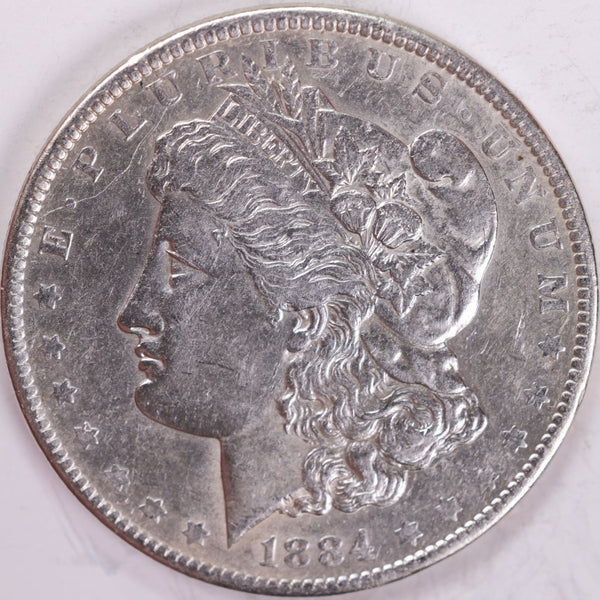 1884-O Morgan Silver Dollar, Extra Fine+ Circulated Coin, Store #DR0294