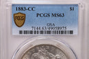 1883-CC Morgan Silver Dollar, PCGS MS-63, GSA, Affordable Collectible Coin, Sale