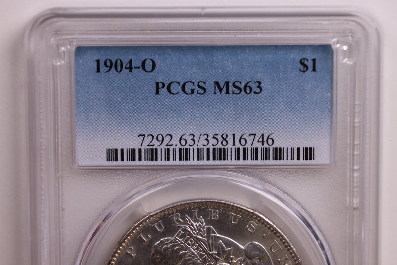 1904-O Morgan Silver Dollar., PCGS MS-63., Uncirculated, Store