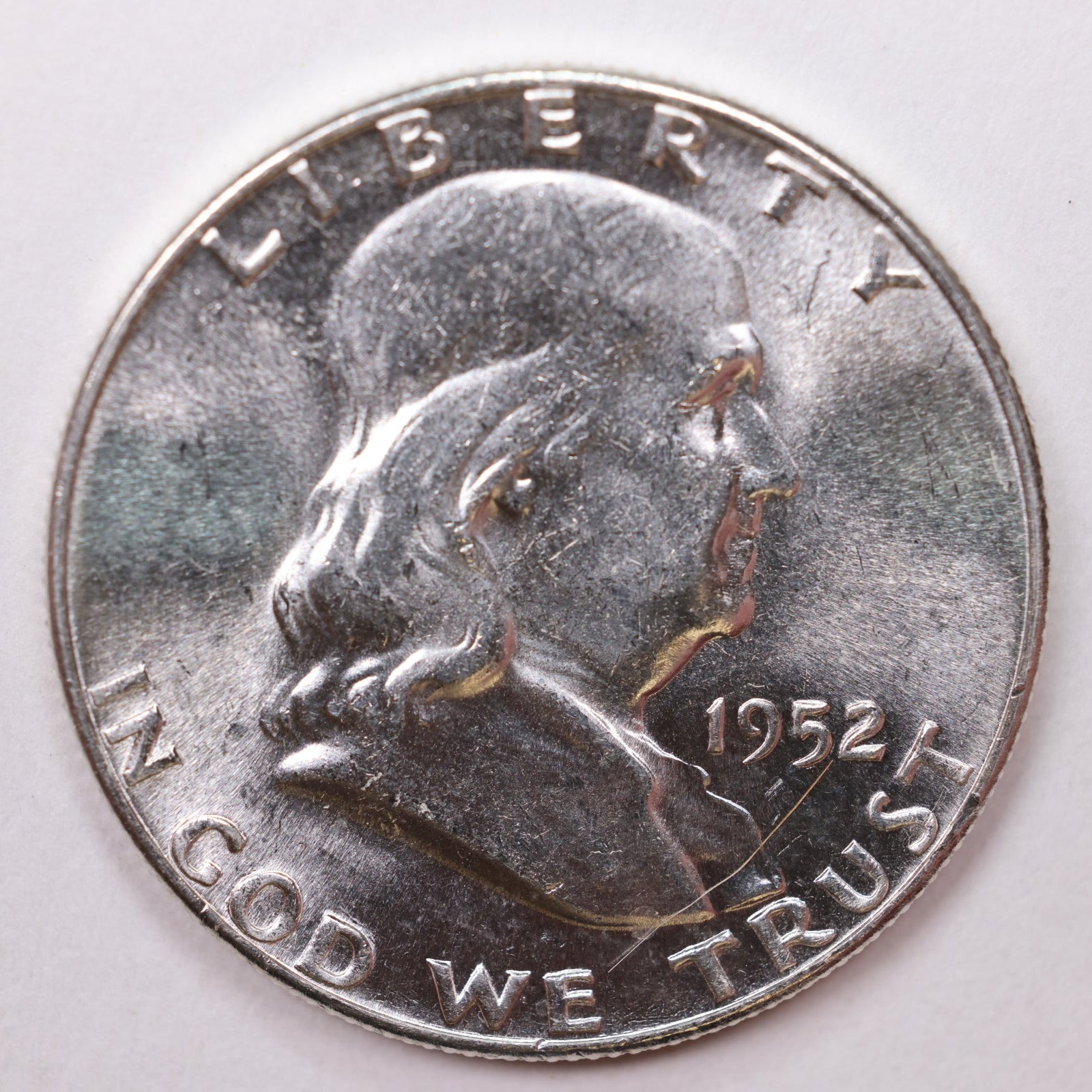 1952 Franklin Half Dollar, Mint State Uncirculated Coin, Store #HR1361.