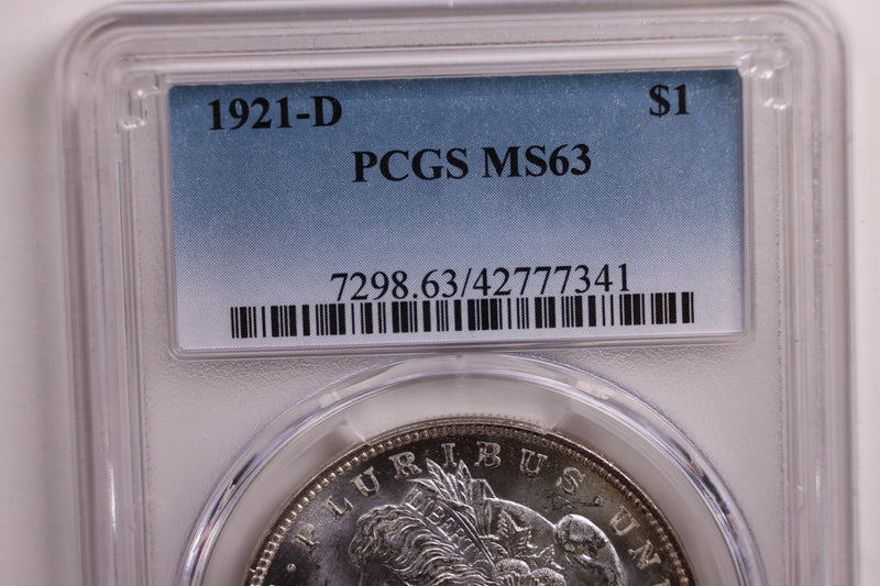1921-D Morgan Silver Dollar., PCGS MS-63., Uncirculated, Store