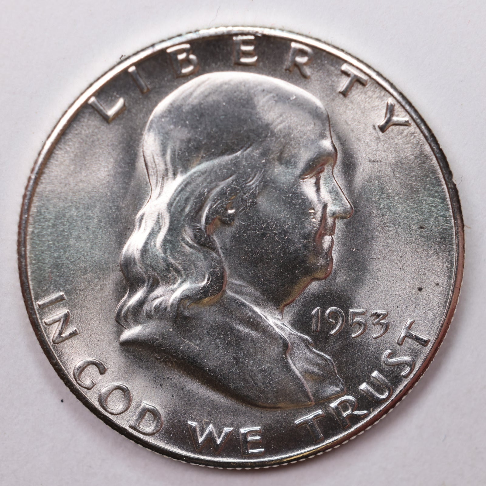 1953-S Franklin Half Dollar, Mint State Uncirculated Coin, Store #HR1365