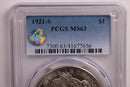 1921-S Morgan Silver Dollar., PCGS MS-63., Uncirculated, Store