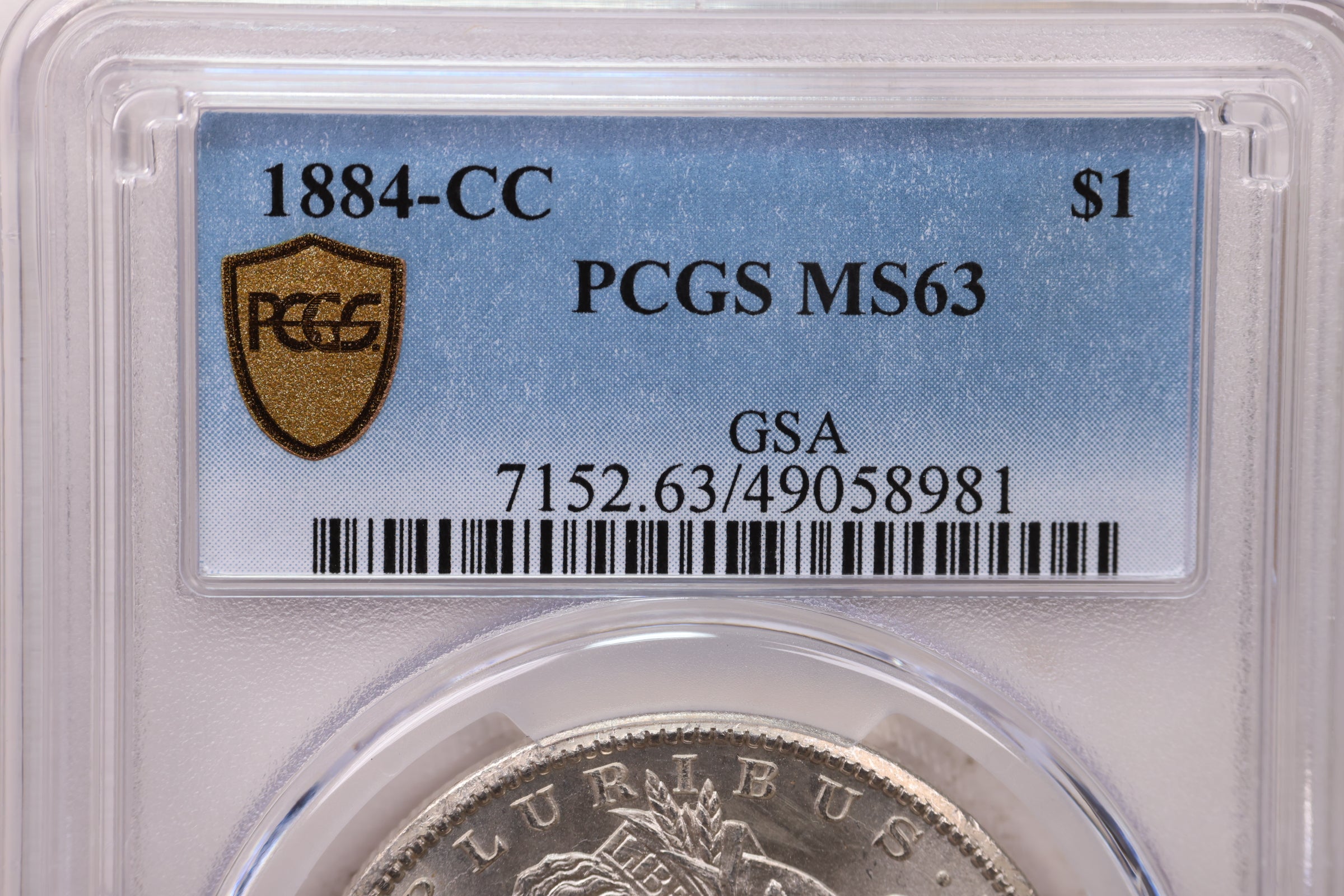 1884-CC Morgan Silver Dollar, PCGS MS-63, GSA, Affordable Collectible Coin, Sale #353450