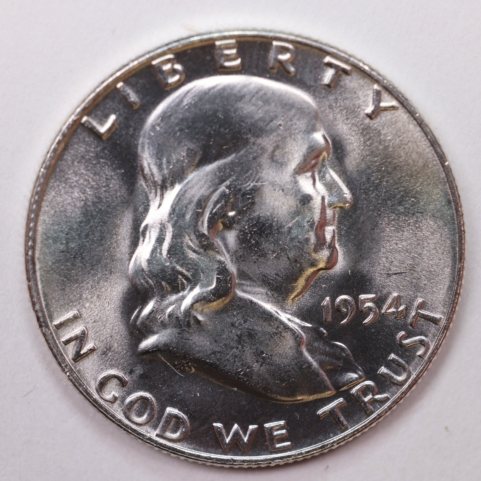 1954-D Franklin Half Dollar, Mint State Uncirculated Coin, Store #HR1367.
