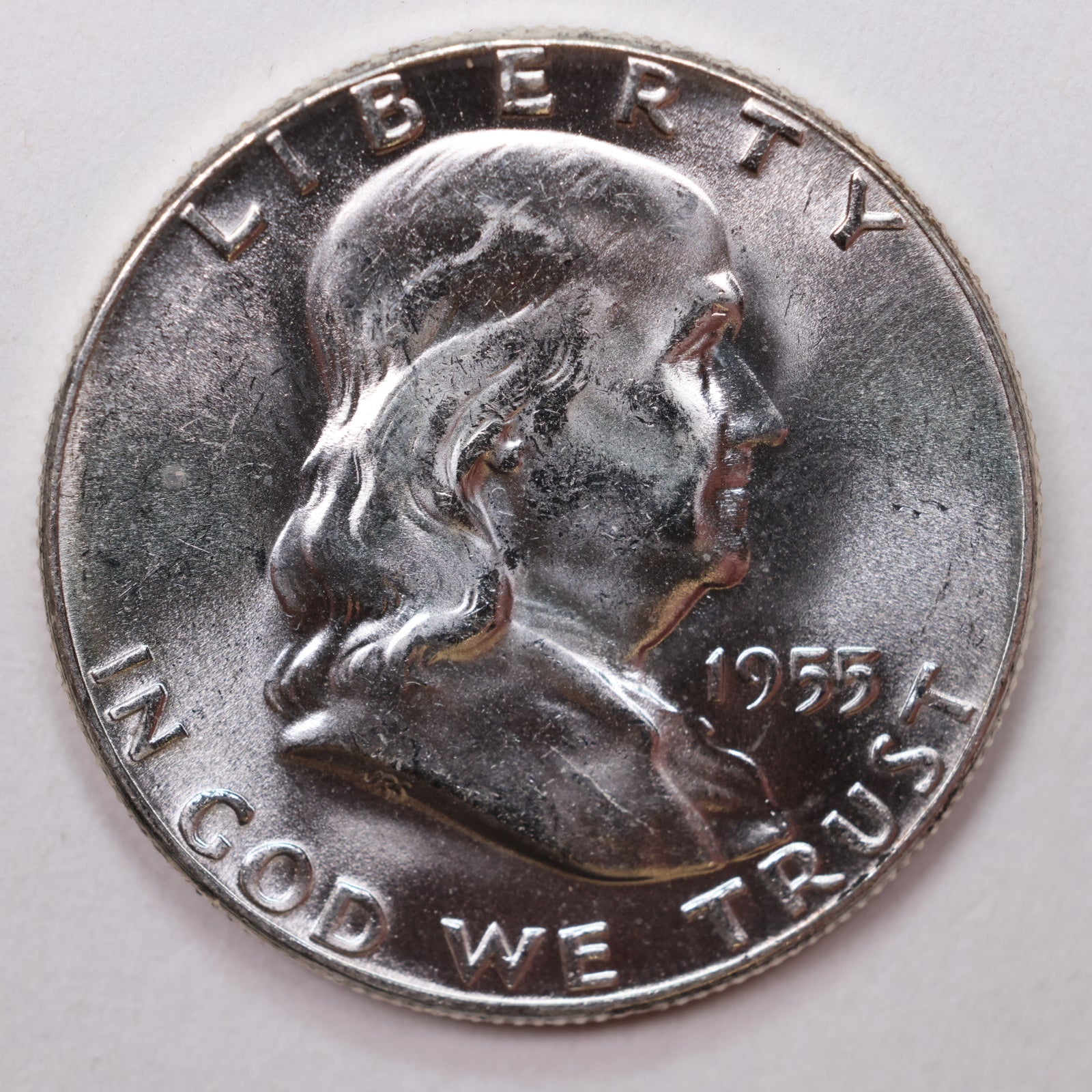 1955 Franklin Half Dollar, Mint State Uncirculated Coin, Store #HR1369.