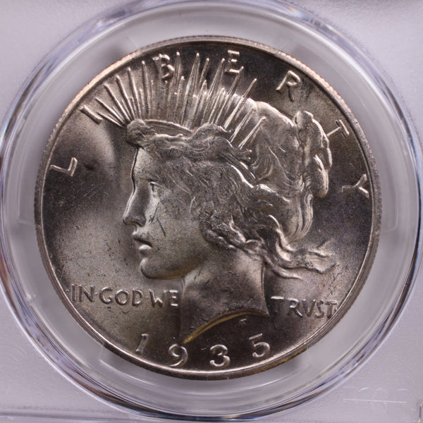 1935 Peace Silver Dollar., PCGS MS-63., Uncirculated, Store #GDR0136.