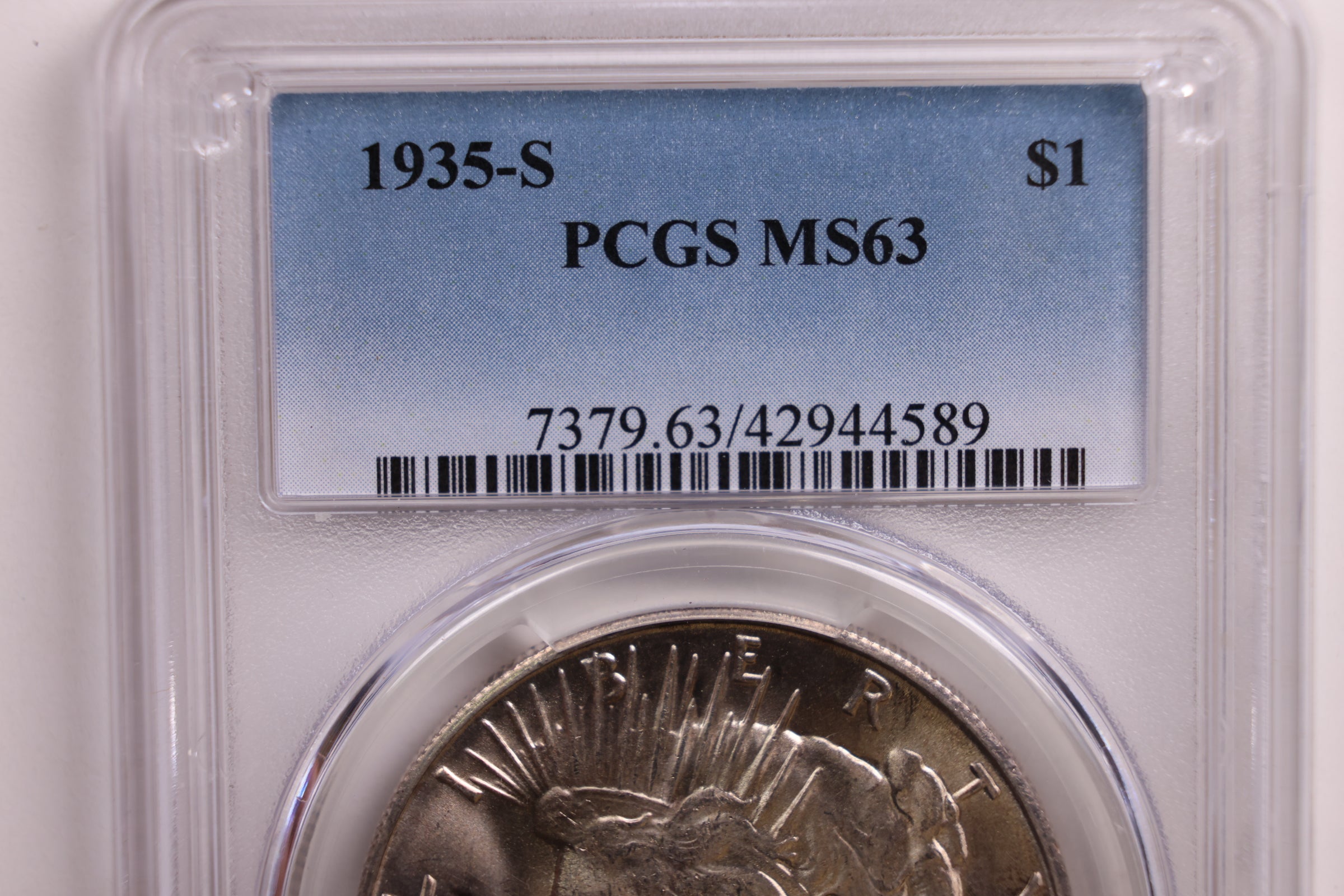 1935-S Peace Silver Dollar., PCGS MS-63., Uncirculated, Store #GDR0135.