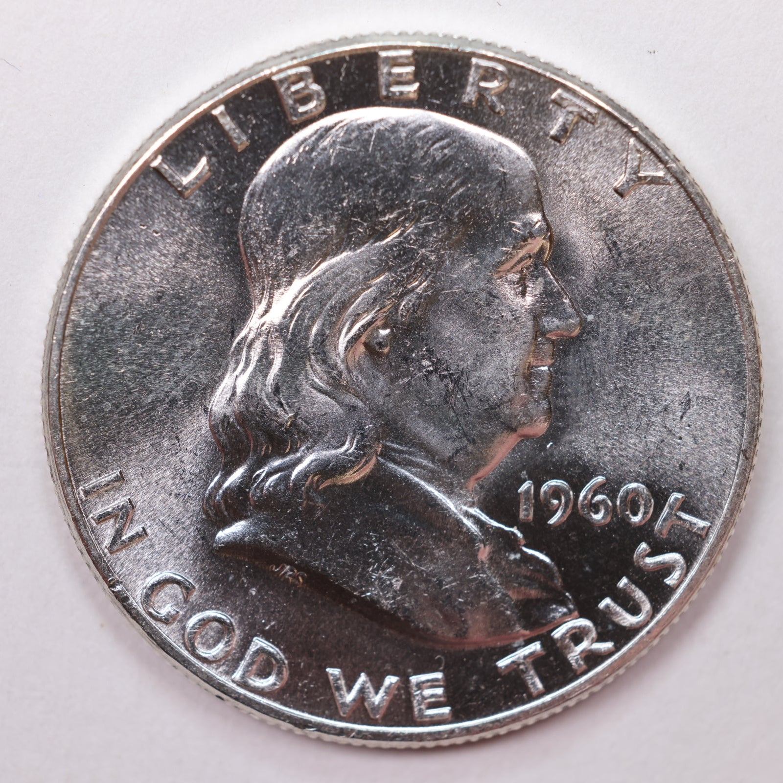 1960 Franklin Half Dollar, Mint State Uncirculated Coin, Store #HR1376.