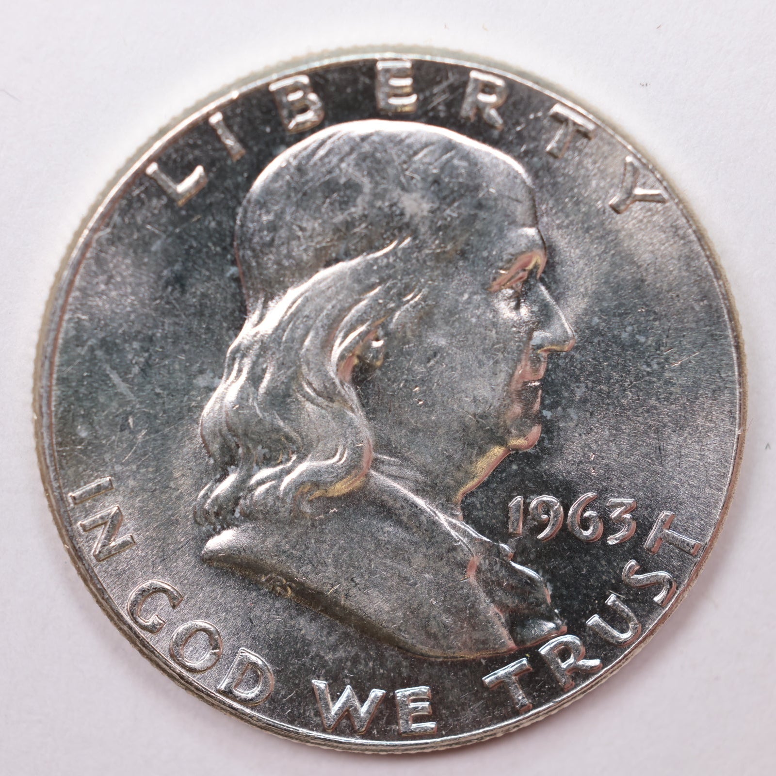 1963 Franklin Half Dollar, Mint State Uncirculated Coin, Store #HR1380.