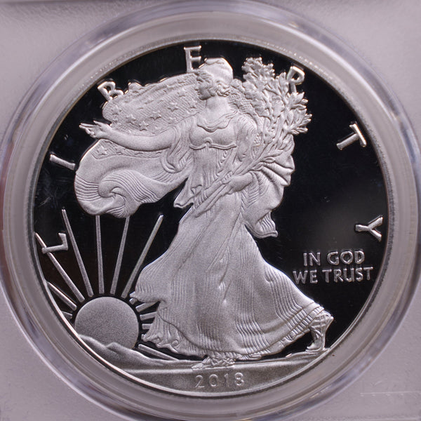2018-W Proof American Silver Eagle., PCGS PR-70., Store #AE0006.