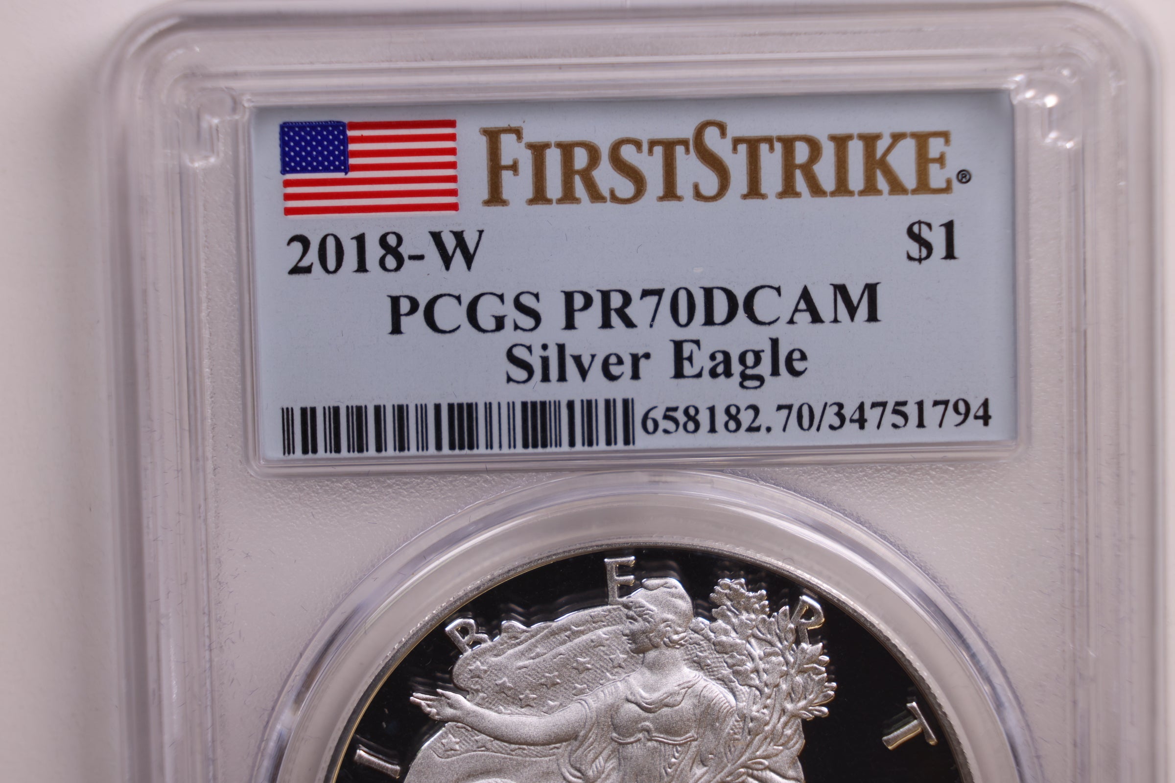 2018-W Proof American Silver Eagle, PCGS PR-70, Store #AE0006