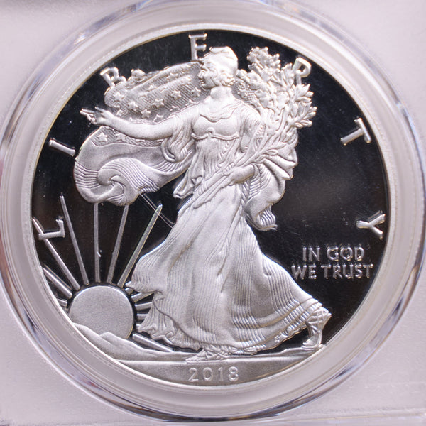 2018-W Proof American Silver Eagle., PCGS PR-70., Store #AE0007.