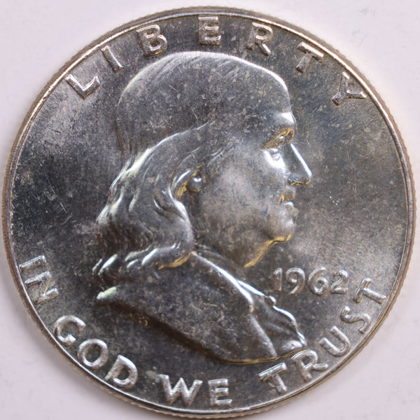 1962 Franklin Half Dollar, Mint State Uncirculated Coin, Store #HR0460