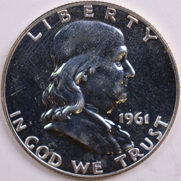 1961 Franklin Half Dollar, Proof Uncirculated Coin, Store #HR0461