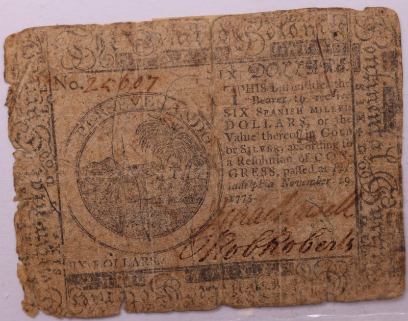 Nov 29, 1775. Continental Colonial Currency, Affordable Currency Store Sale