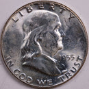1955 Franklin Half Dollar, Mint State Uncirculated Coin, Store