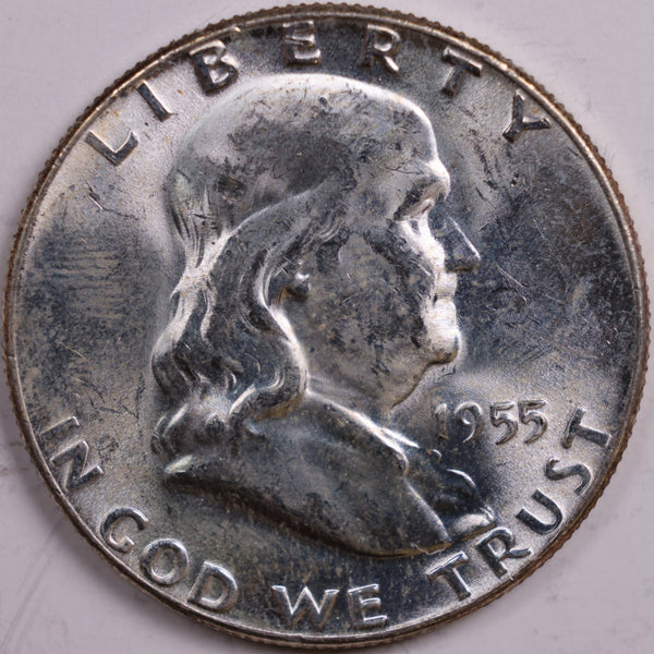 1955 Franklin Half Dollar, Mint State Uncirculated Coin, Store #HR0464
