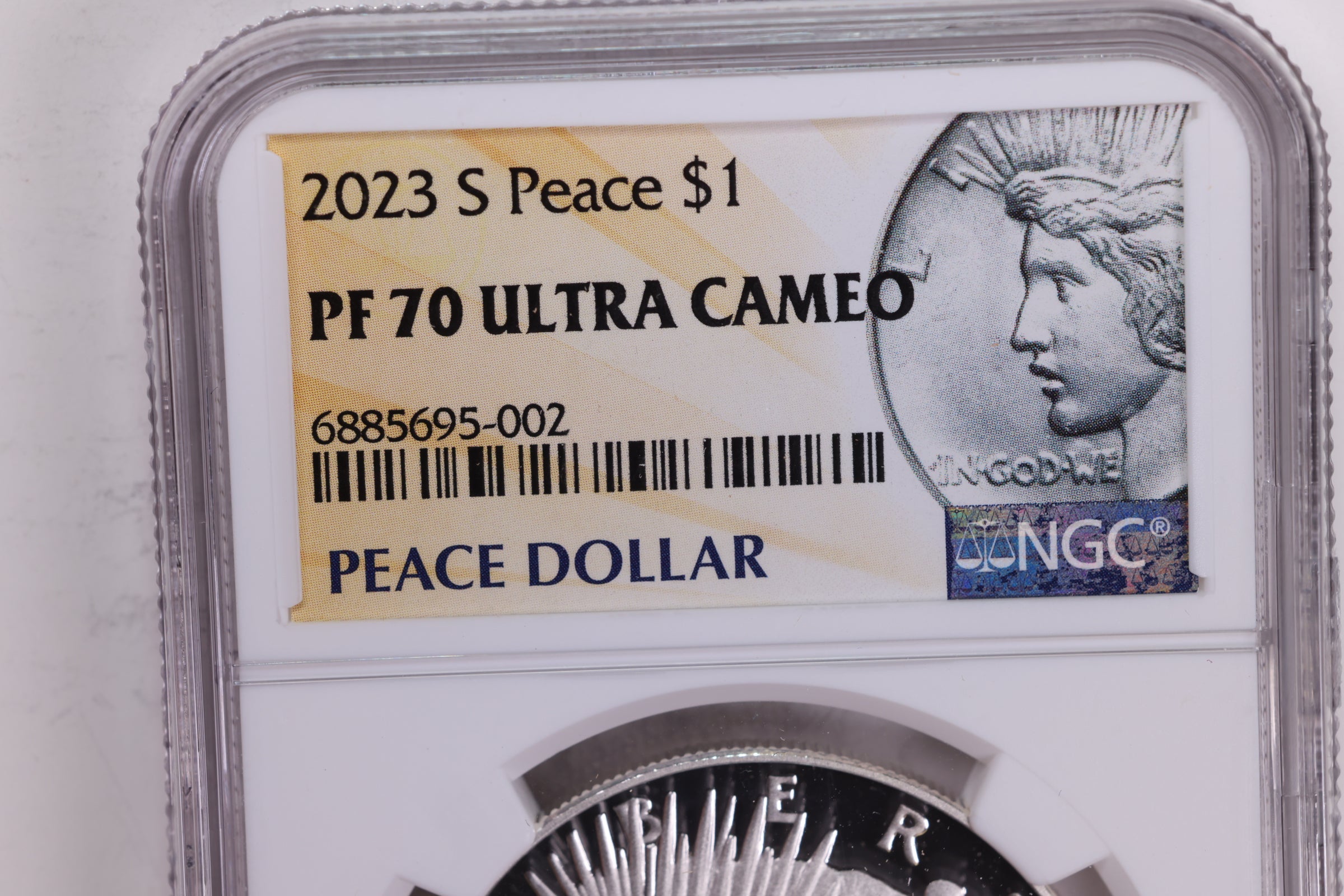 2023-S Peace Silver Dollar Commem Proof, NGC PF 70, Store #GMC242