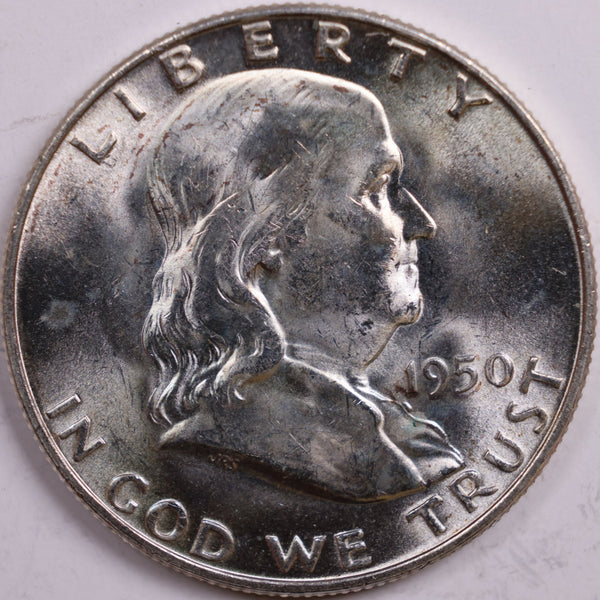 1950-D Franklin Half Dollar, Mint State Uncirculated Coin, Store #HR0465