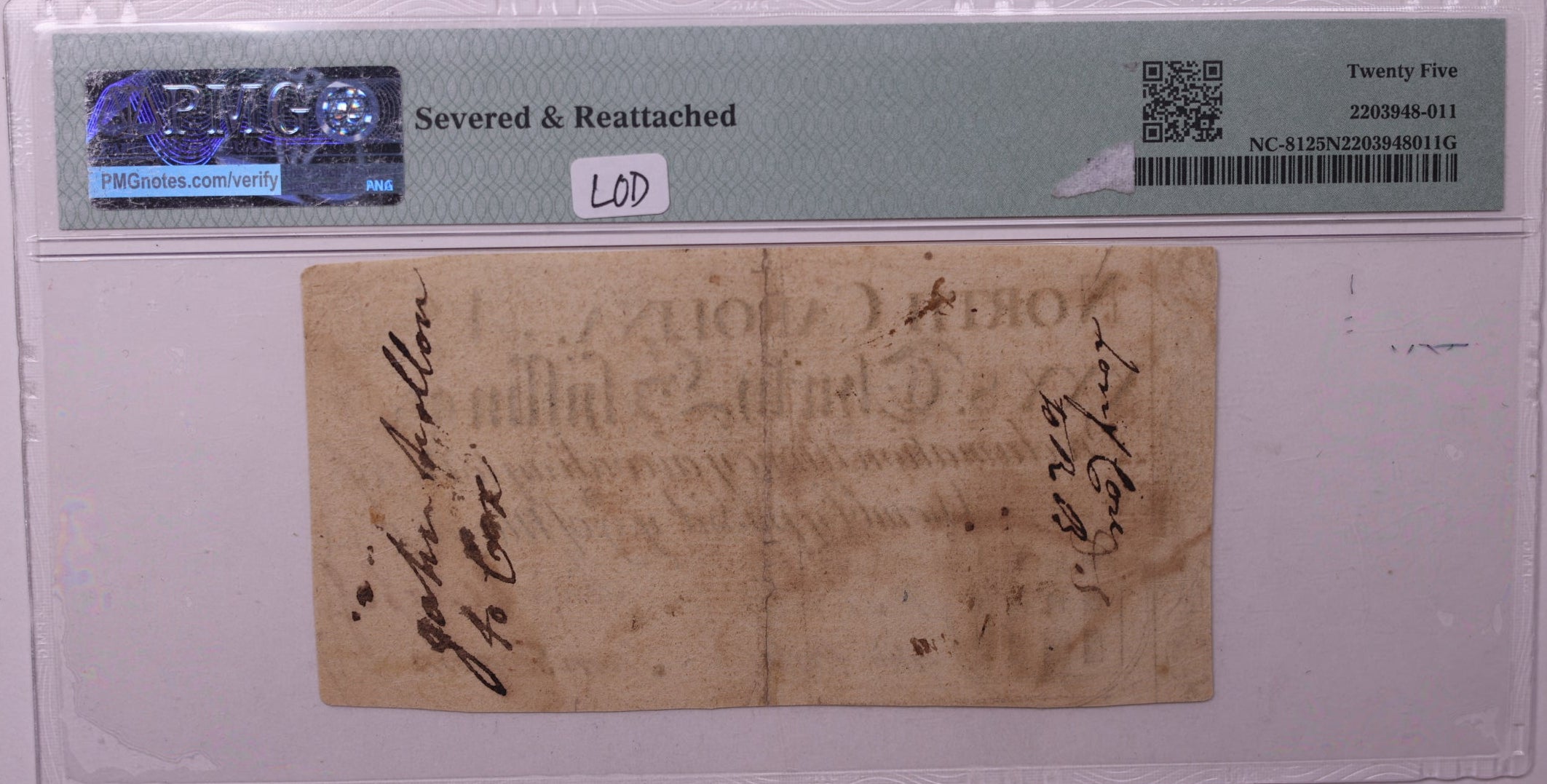 March 9, 1754, 30 Shillings. North Carolina, Colonial Note, PMG VF25, Store #GCY007.