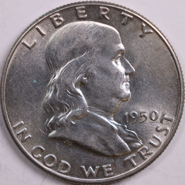 1950 Franklin Half Dollar, Mint State Uncirculated Coin, Store #HR0466