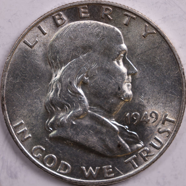1949-D Franklin Half Dollar, Mint State Uncirculated Coin, Store #HR0472
