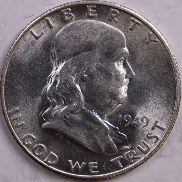 1949-S Franklin Half Dollar, Mint State Uncirculated Coin, Store #HR0473