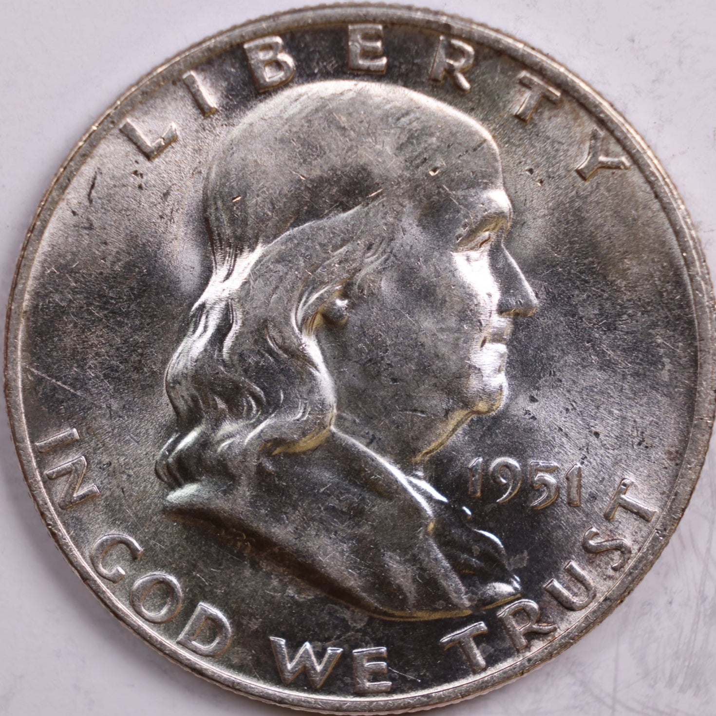 1951-D Franklin Half Dollar, Mint State Uncirculated Coin, Store #HR0476