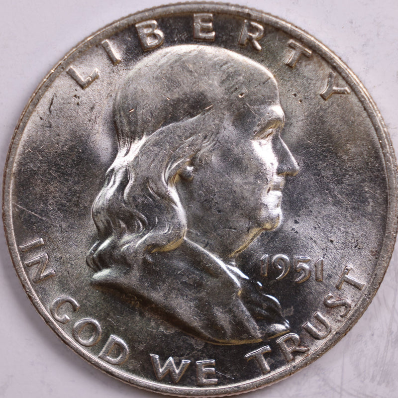 1951-D Franklin Half Dollar, Mint State Uncirculated Coin, Store