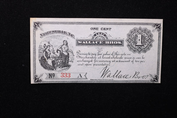 1882 1 Cent, Merchant Script., Obsolete Currency, Affordable Collectible Currency, Sale #353488